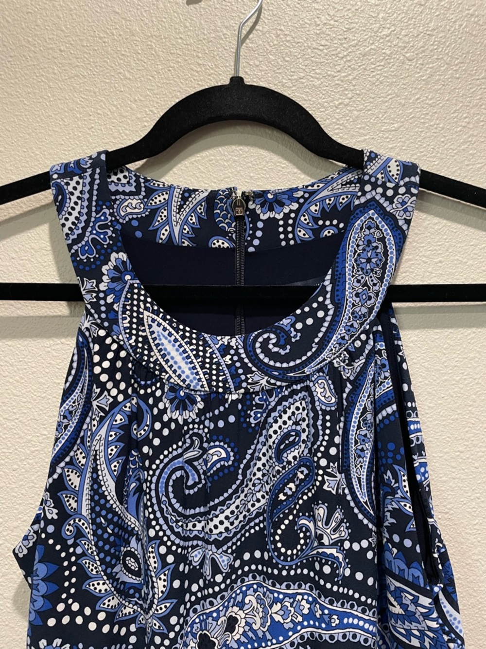 Tommy Hilfiger Navy & White Paisley Midi Dress